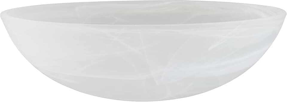 Aspen Creative 23515-11,Alabaster Replacement Glass Shade for Medium Base Socket Torchiere Lamp, Swag Lamp and Pendant, 11-3/4" Diameter x 3-5/8" High
