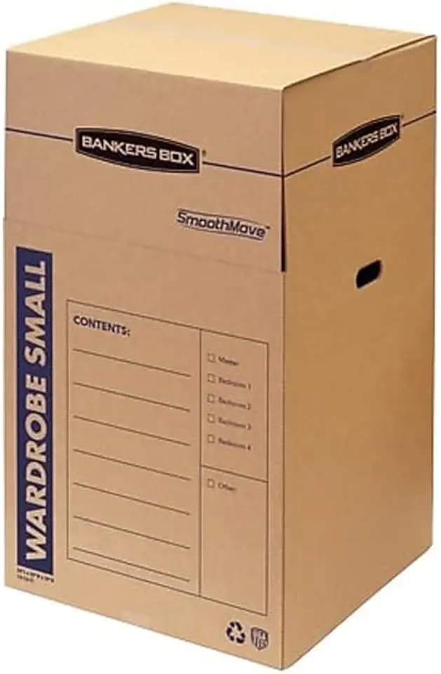 Bankers Box 3-Pack Short Wardrobe Moving Boxes, 20" x 20" x 40"