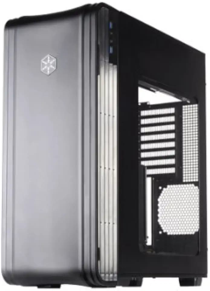 Silverstone Extended-ATX Tek Aluminium Full Tower Computergehäuse, Schwarz FT04B-W