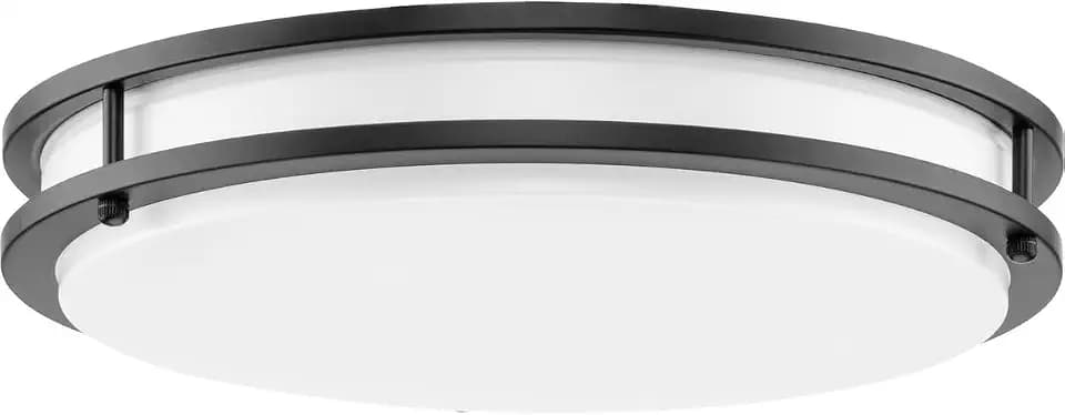Progress Lighting Abide Collection 5-CCT Integrated LED Matte Black Contemporary 14" Medium Flush Mount Light