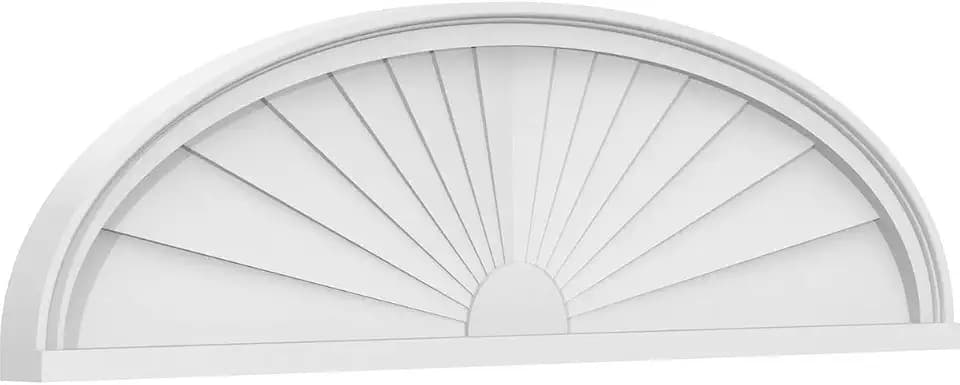 46" W x 12-1/2"H x 2" P Elliptical Sunburst Architectural Grade PVC Pediment