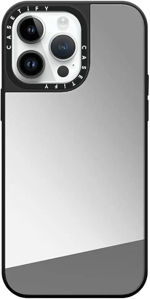CASETiFY Spiegelhülle MagSafe kompatibel für iPhone 14 Pro Max - Silber auf Schwarz