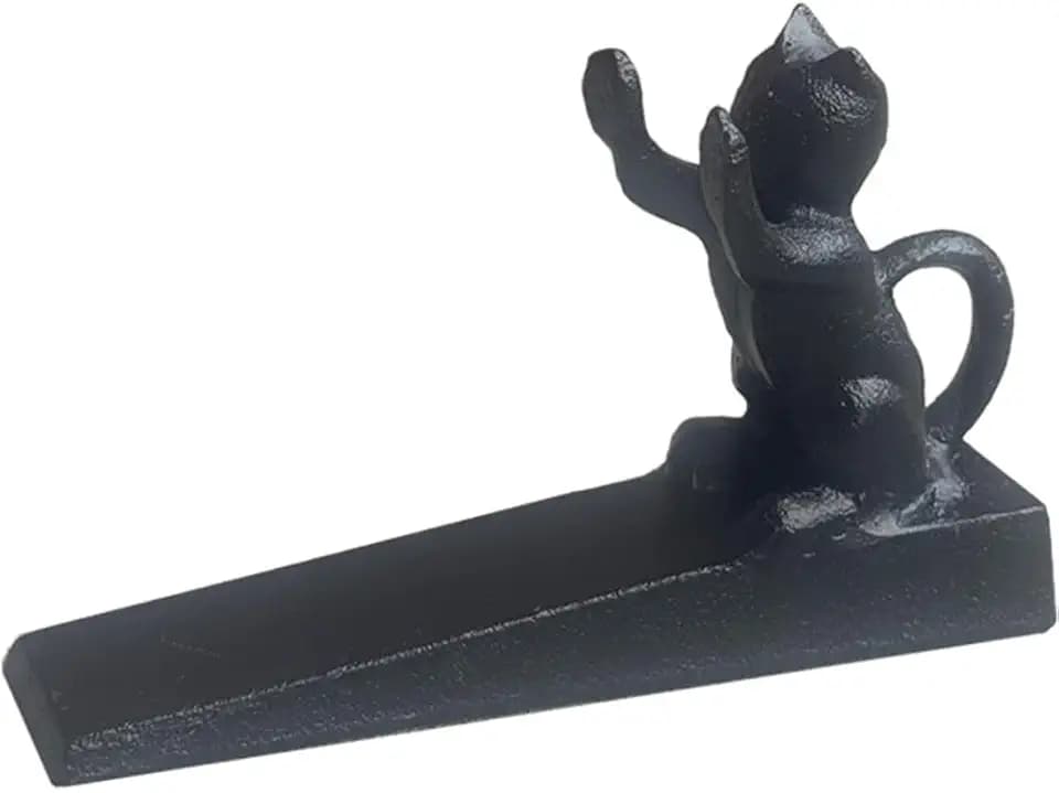 Door Stopper- 10015651-V1-Cast Iron Cat Scratching Door Stopper (Set of 1)