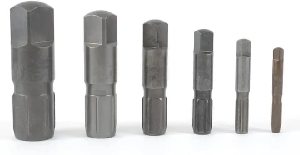 RIDGID 35685 Model 883 6-Piece Pipe Extractor Set, 1/8" to 1" Tough Steel Extractors for Broken Pipes