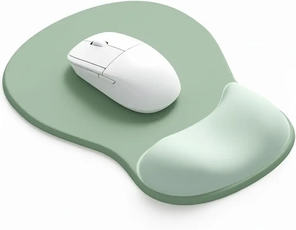 eulps Mouse Pad with Gel Wrist Rest, Ergonomic Comfortable Computer Wrist Support for Laptop, Pain Relief Mousepad with Non-Slip PU Base for Office & Home (Green)
