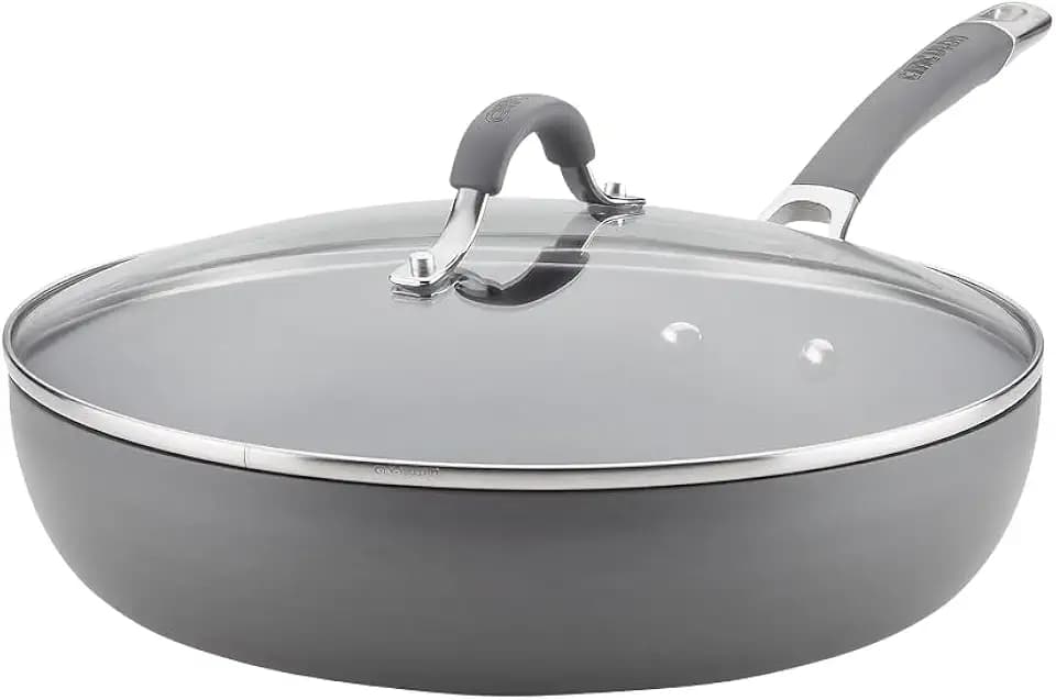 Circulon Radiance Hard Anodized Nonstick Deep Frying Pan with Lid, 12-Inch