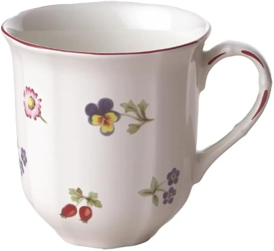 Villeroy & Boch Petite Fleur Coffee Mug, Premium Porcelain, Made in Germany, 10 oz Capacity, White/Colorful