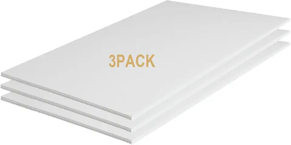 YDisplay 3Pack Poster Blank Board 24×36’’ Corrugated Plastic Board 3/16 Inches Thick for School Projects,Craft,Art & Display,White