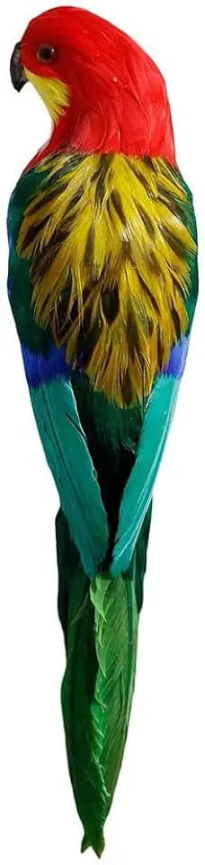 Leadigol Simulation Parrot Statue Artificial Birds Lifelike Feathered Birds Fake Shoulder Parrot Decor Model Home Garden Lawn Tree Decoration
