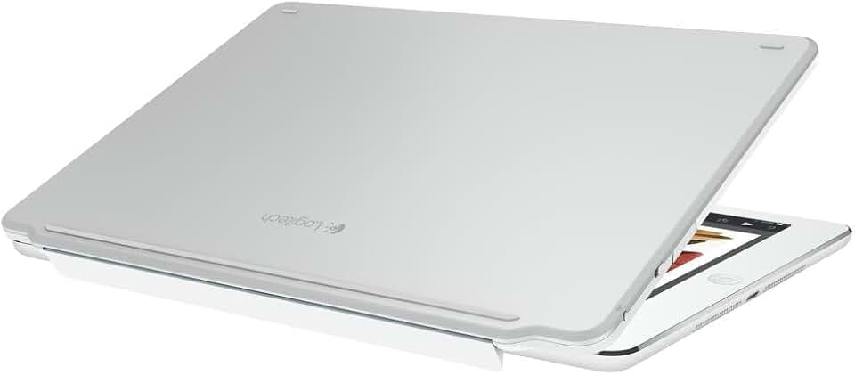 Logitech ultradünne Magnetic Clip-On Tastatur für Apple iPad Air 2 weiß