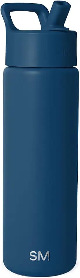 Simple Modern Insulated Water Bottle with Straw | 22oz | Blue