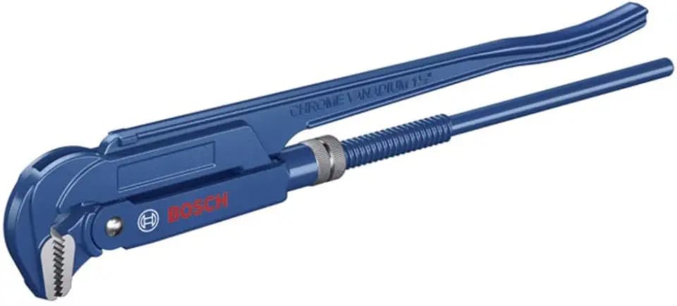 Bosch Professional Eckrohrzange (90° Backenposition, Chrom-Vanadium-Stahl, für Rohre bis 60 mm oder 2 3/8" geeignet).