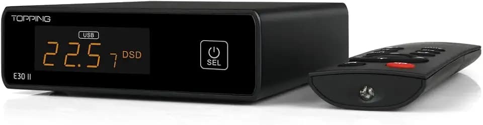 TOPPING E30II Lite HiFi DAC 1×AK4493S 32bit/768kHz XMOS XU208 USB/Opt/Coax Eingang RCA Ausgang Home Audio Decoder (Schwarz)