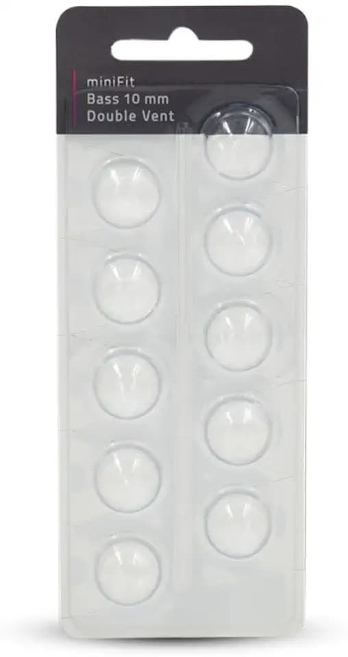 MiniFit Bass Double Vent Dome, Kuppeln für Hörgeräte, kompatibel mit Oticon Gerät (10 mm)