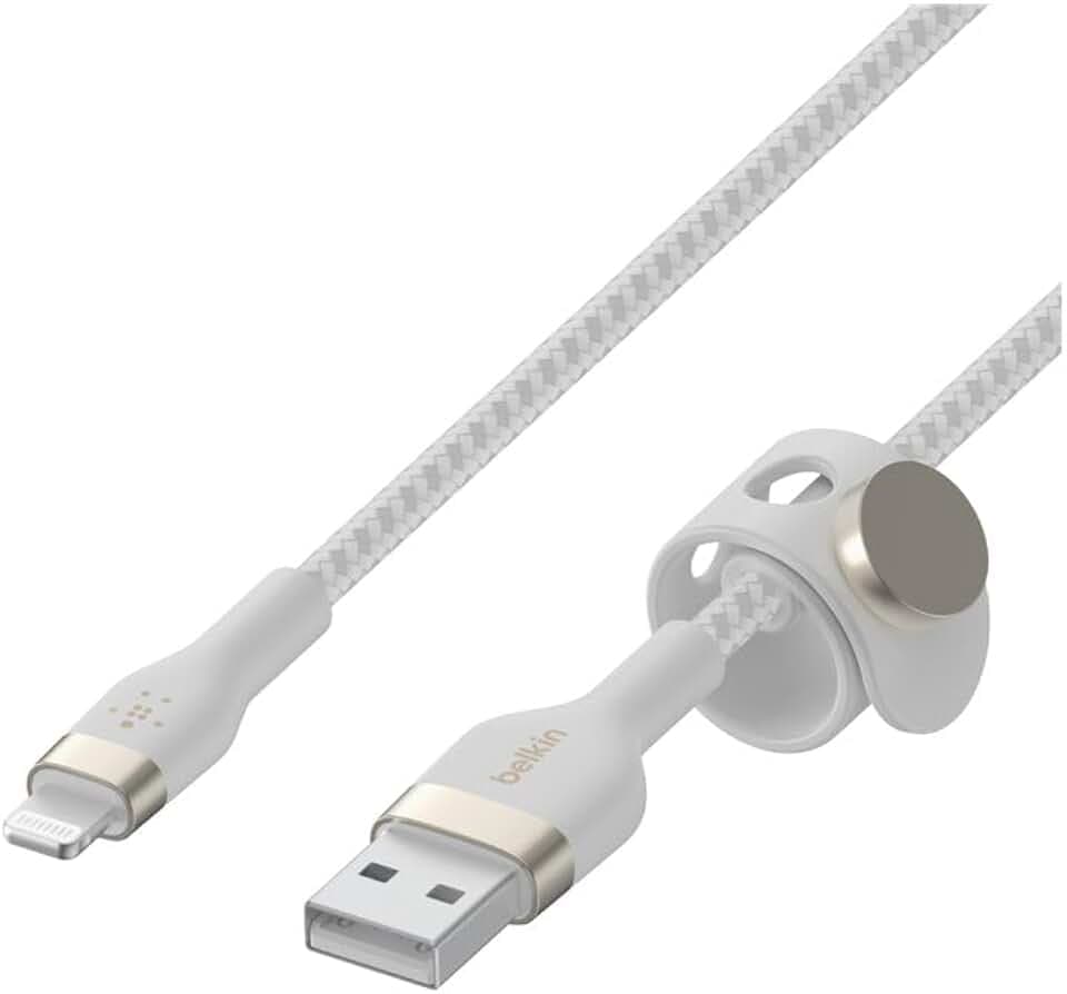 Belkin USB A to Lightning Braided Cable 9.9ft Fast iPhone Charger Cord