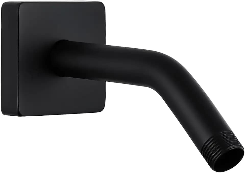 G-Promise All Metal 6-Inch Shower Arm with Flange (Matte Black)