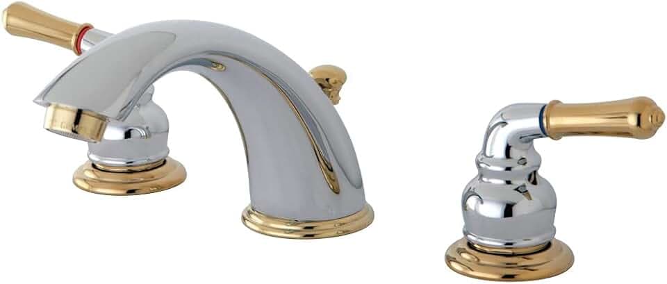 Kingston KB964 Bathroom Faucet, Polished Chrome/Polished Brass