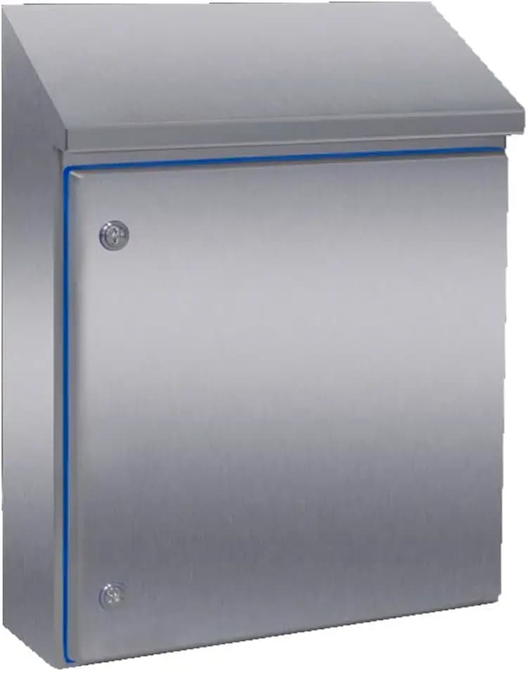 Rittal 1307600 Sloped Top Hygienic Wallmount Enclosure, NEMA 4X, Stainless Steel 304, 21.7 x 26.3 x 20.1 inches