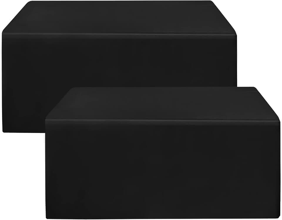 Fitted Black Table Cloths For 6 Foot Rectangle Tables,Vendor Booth 2 Pack