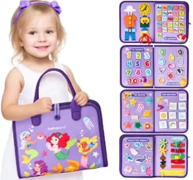 hahaland Busy Board Montessori Toys 3 Year Old Girl Gifts 3rd Bithday Idea