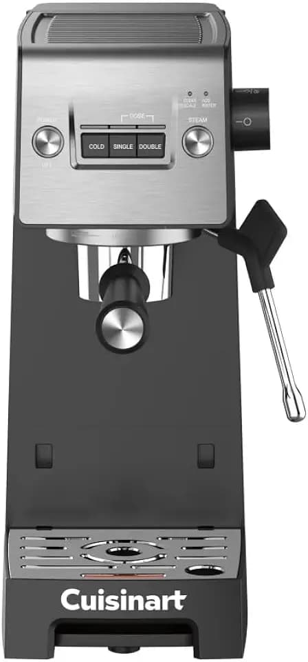 Cuisinart Espresso Bar Slim Coffee Espresso Machine, Makes Hot or Cold Cafe-Quality Beverages Including Cappuccino, Lattes, and Cold Extracted Drinks, Steam/Frothing Wand for Milk-Based Drinks,EM-160