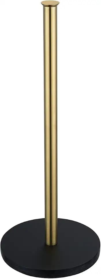 JQK Toilet Paper Storage Stand Gold, 304 Stainless Steel Thicken 0.8mm Tissue Reserve Holder Dispenser for Bathroom, Brushed Gold, TPS180-BG