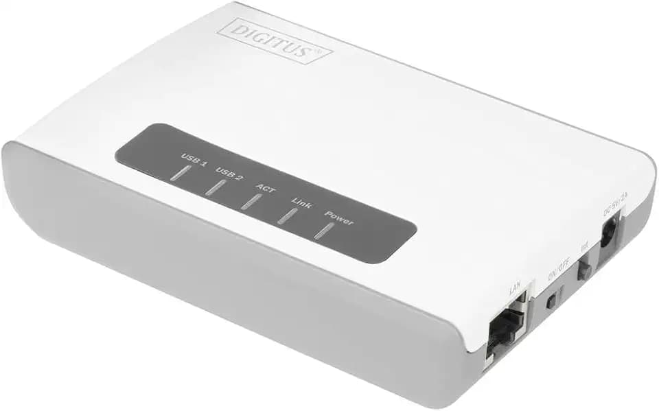 DIGITUS 2-Port USB 2.0 Wireless Multifunction Network Server 300 Mbps