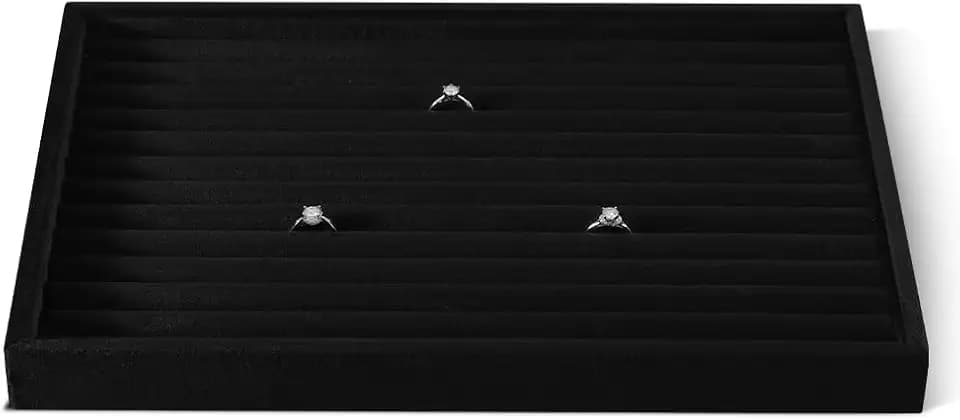 Stackable Velvet Rings and Earrings Storage Tray, Ring Roll Display