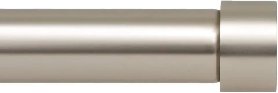 Ivilon Drapery Window Curtain Rod - End Cap Style Design 1 Inch Pole. 48 to 86 Inch Color Satin Nickel