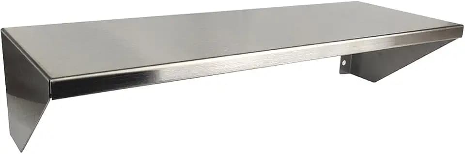 Seachrome 18-Inch Commercial Stainless Steel Shelf, Wall-Mounted Bathroom Storage Shelf, Satin Stainless Steel