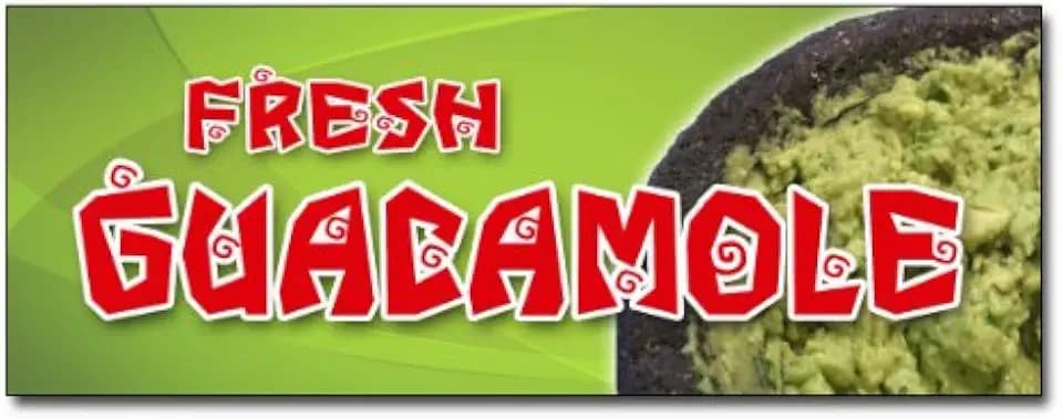 24" Guacamole Decal Sticker Fresh Avocado dip Guac chip dip