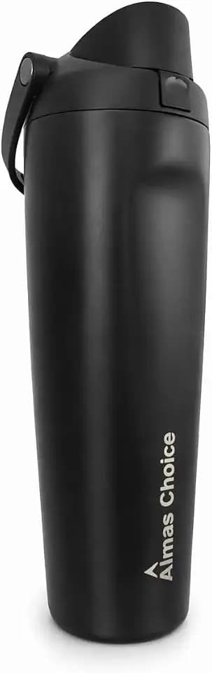 30 oz Insulated Water Bottle with Straw Lid, Black