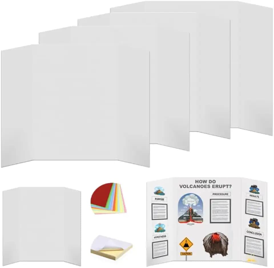 Rsgift Trifold Poster Board 48x36 Inch 4 Pack Corrugated Presentation Board