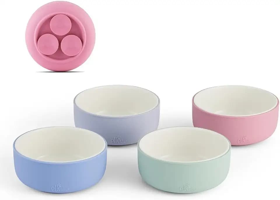 Elk and Friends Kids/Toddler Porcelain Bowls + Suction Sleeves | 4pk