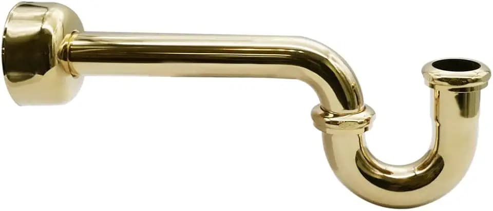 Westbrass A400-1-01 1-1/2" OD 17 gauge P-Trap with High Box Flange, Polished Brass