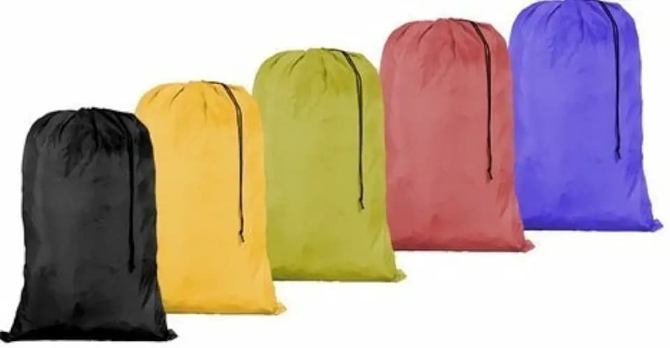 HomeLux Large 30 X 40 Inch Heavy Duty Nylon Laundry Bag with Drawstring Slip Lock Closure, Set of 12!!! Assorted Colors and Designs