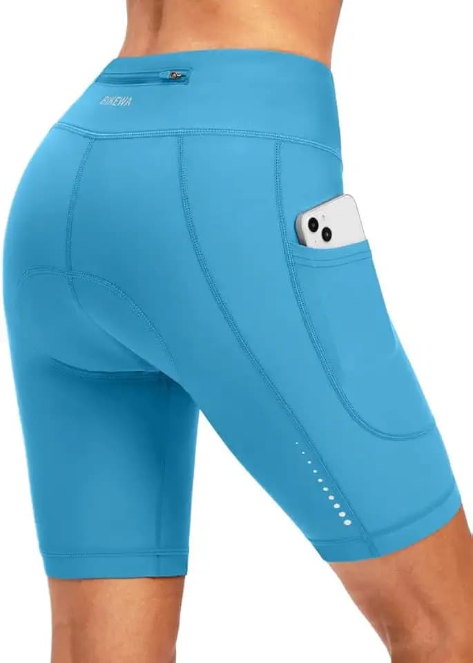 Bikewa Women's 4D Padded Bike Shorts Cycling Riding Road Biking Bicycle Cycle Shorts for Women Zipper Pockets