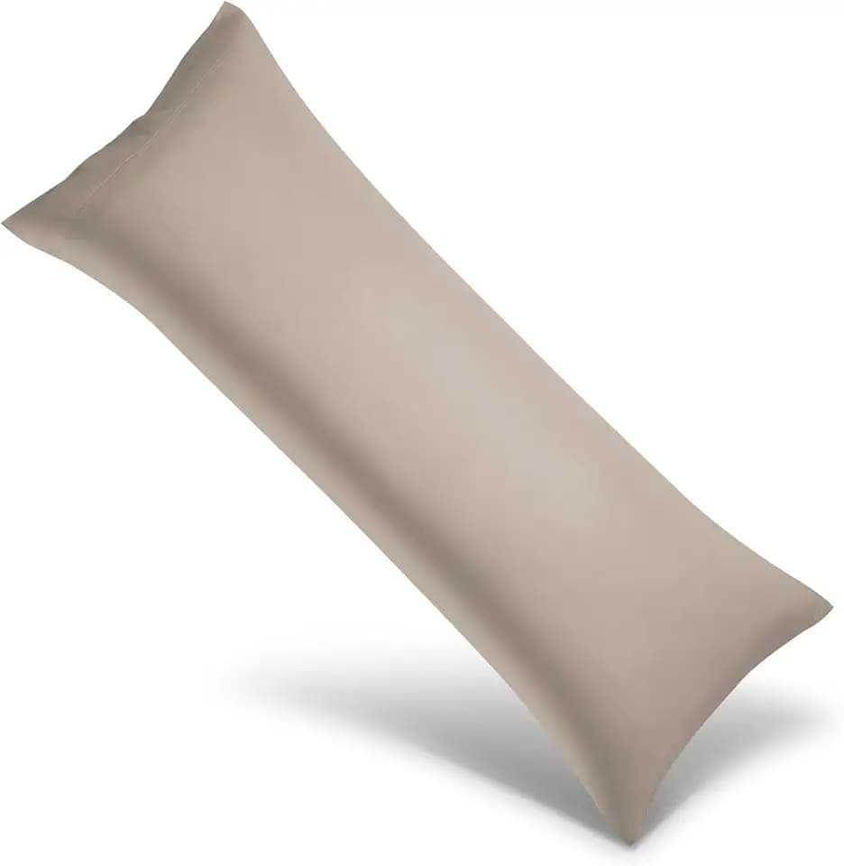 WishSmile Body Cooling Pillowcase Long Pillow Case Breathable Cool Silky Soft Rayon Derived from Bamboo Fabric,Hair and Skin Friendly,Taupe,1 Pack,20x54IN
