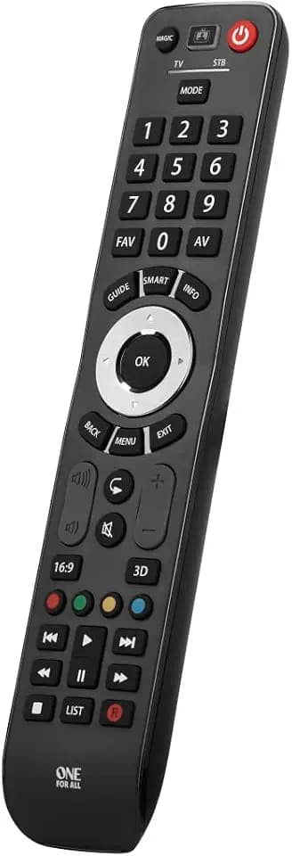 One for All Evolve 2 Universal Fernbedienung TV - Steuerung von 2 Endgeräten - TV/Smart TV und Set Top - Funktioniert garantiert mit Allen Herstellermarken - Optimiert für Smart TV – URC7125