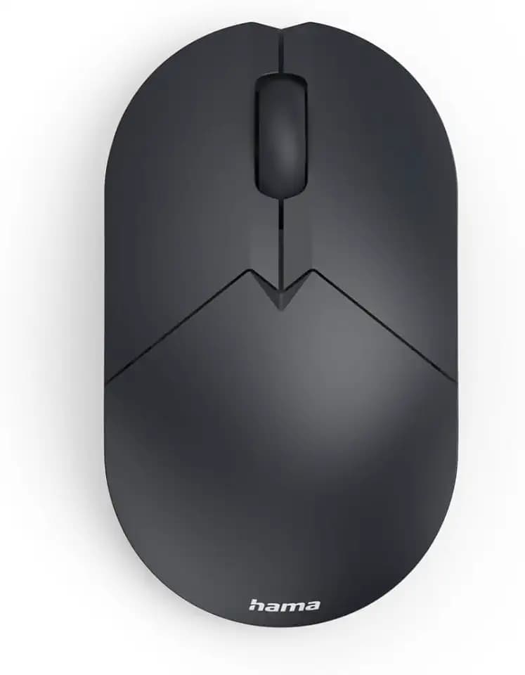 Hama Mini Maus kabellos (optische Funkmaus ohne Klickgeräusch, für Rechtshänder/Linkshänder, 3 Tasten, 1600 DPI, 2,4 GHz Technologie, Standby Modus, ideal als Computermaus, Laptopmaus) schwarz