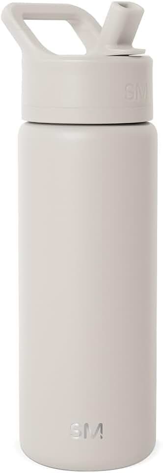 Simple Modern Insulated Water Bottle with Straw | 18oz | Beige