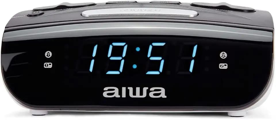 AIWA RADIO RELOJ DESPERTADOR CR-15BK DOBLE FM Alarm