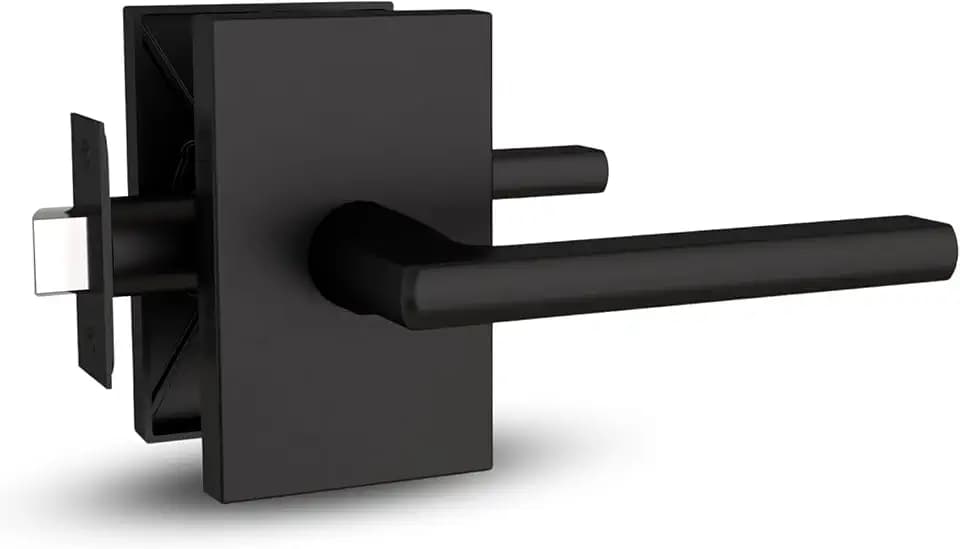 Mega Handles Glamor Passage Door Lever Matte Black - Hallway No Lock