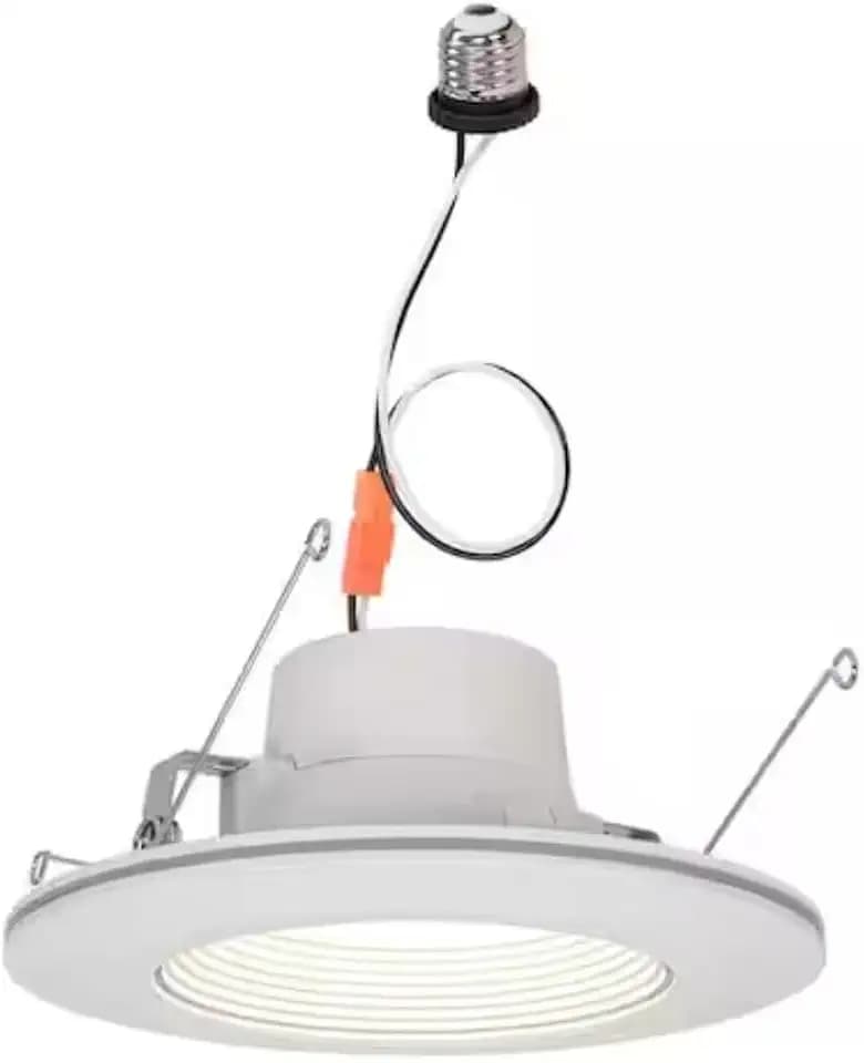 Commercial Electric 6 in. White Integrated LED Recessed Downlight with Nightlight Trim (4)