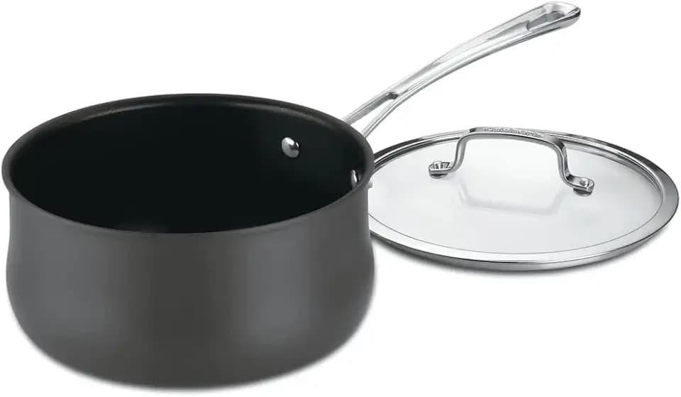 Cuisinart Contour 1-Quart PURELYCERAMIC™ Nonstick PFAS Free Hard-Anodized Saucepan with Cover, 6419C-14