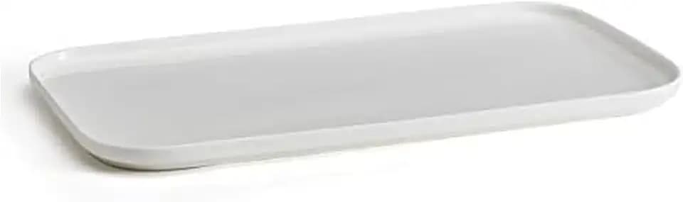 Mikasa Samantha Rectangular Bone China Lightweight Chip Resisant Serving Tray, 15.85 Inch, White