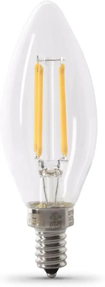 Feit Electric B10 Enhance LED Light Bulb, 60W Eq, Torpedo Tip, 6 Pack