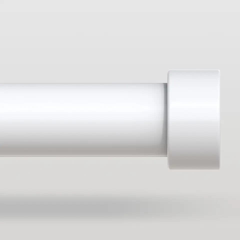 VOIIY White Curtain Rods for Windows 18 to 42 Inch(1.5-3.5 Feet),1" Diameter Drapery Rods with Modern Style End Cap Finials,Size:18''-42''