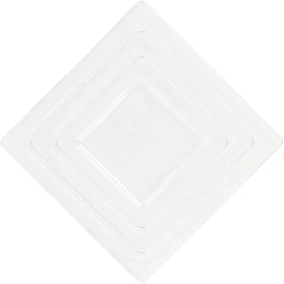 Square Salad Bowl Lids - Small - Clear - Plastic - Case of 50 - For Food Storage & Container Covering