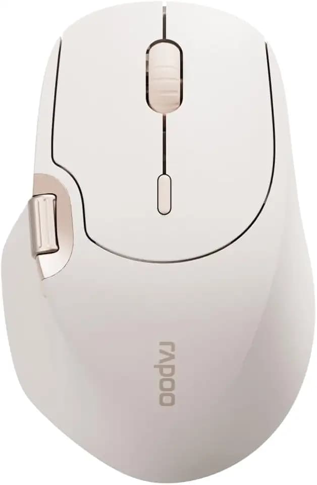 Rapoo MT560 kabellose Maus Wireless Mouse 4000 DPI Sensor wiederaufladbarer Akku ergonomisch PC & Mac - beige braun
